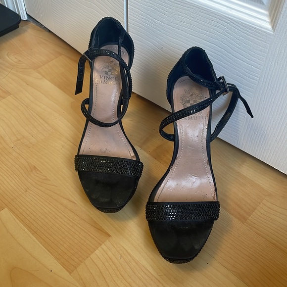 Vince Camuto Black bedazzle sandal pumps - Picture 2 of 3
